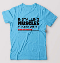 Load image into Gallery viewer, Gym T-Shirt for Men-Light Blue-Ektarfa.online
