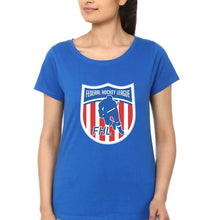 Load image into Gallery viewer, Federal Hockey League T-Shirt for Women-Royal Blue-Ektarfa.online
