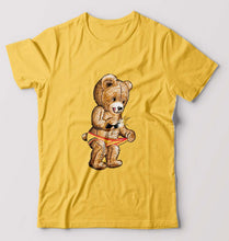 Load image into Gallery viewer, Domrebel Bear T-Shirt for Men-Golden Yellow-Ektarfa.online
