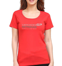 Load image into Gallery viewer, Mercedes GP Petronas F1 T-Shirt for Women-XS(32 Inches)-Red-Ektarfa.online
