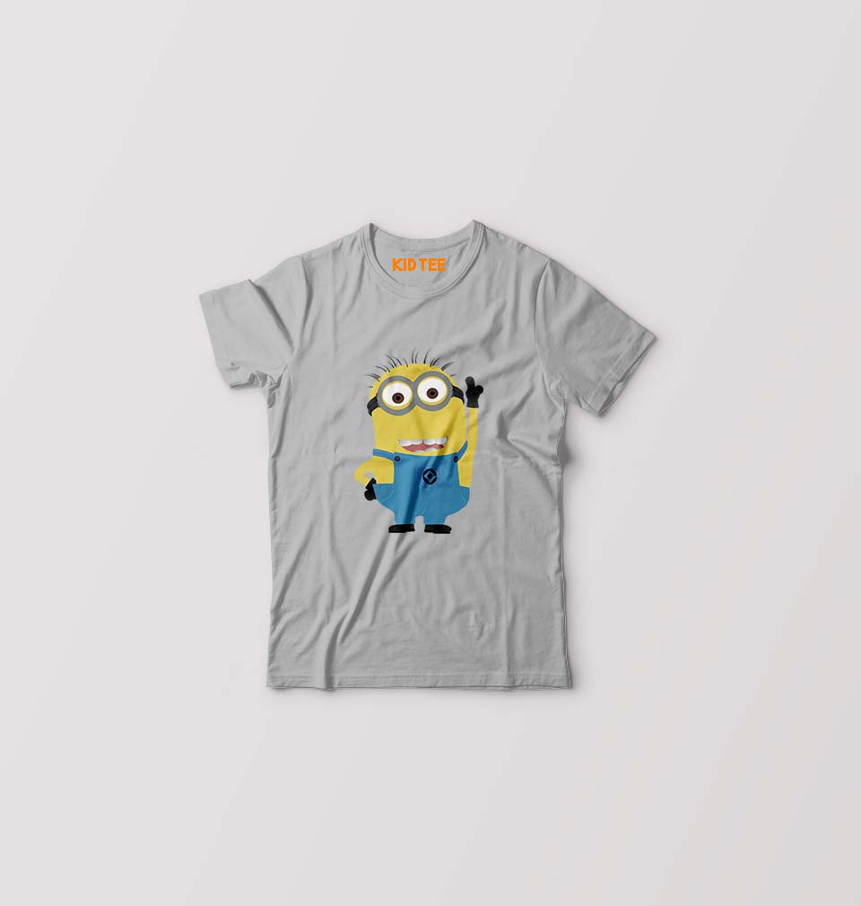 Minion Gru Kids T-Shirt for Boy/Girl-Grey-Ektarfa.online