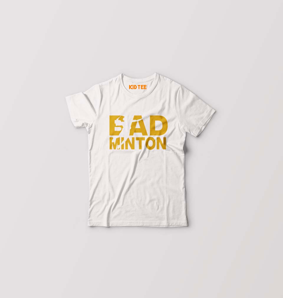 Badminton Kids T-Shirt for Boy/Girl-White-Ektarfa.online