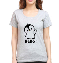 Load image into Gallery viewer, Penguin Hello T-Shirt for Women-Grey Melange-Ektarfa.online
