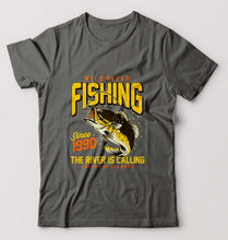 Load image into Gallery viewer, Fishing T-Shirt for Men-Charcoal-Ektarfa.online
