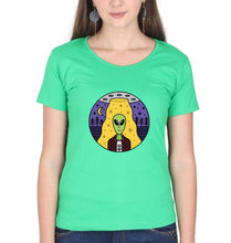 Load image into Gallery viewer, Alien T-Shirt for Women-flag green-Ektarfa.online
