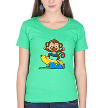 Load image into Gallery viewer, Monkey Banana T-Shirt for Women-flag green-Ektarfa.online
