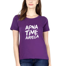 Load image into Gallery viewer, Apna Time Aayega T-Shirt for Women-Purple-Ektarfa.online
