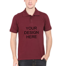 Load image into Gallery viewer, Customized-Custom-Personalized Polo T-Shirt for Men-S(38 Inches)-Maroon-Ektarfa.co.in
