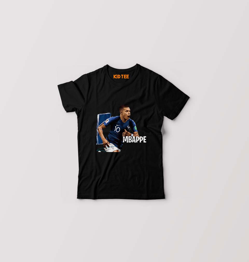 Kylian Mbappé Kids T-Shirt for Boy/Girl-Black-Ektarfa.online