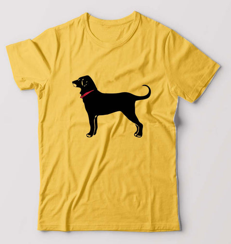 Black Dog T-Shirt for Men-Golden Yellow-Ektarfa.online