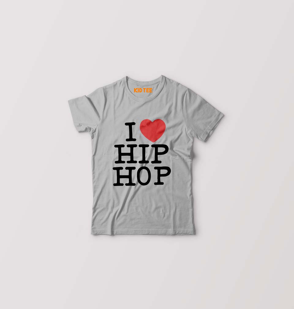 I Love Hip Hop Kids T-Shirt for Boy/Girl-Grey-Ektarfa.online