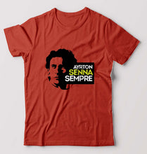 Load image into Gallery viewer, Ayrton Senna T-Shirt for Men-Brick Red-Ektarfa.online
