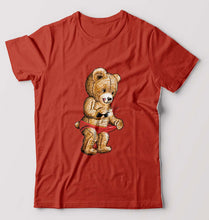 Load image into Gallery viewer, Domrebel Bear T-Shirt for Men-Brick Red-Ektarfa.online

