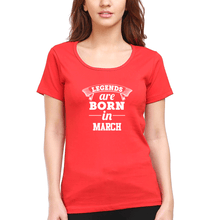 Load image into Gallery viewer, Legends are Born in March T-Shirt for Women-Red-Ektarfa.online
