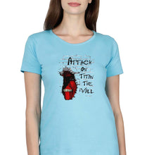 Load image into Gallery viewer, Attack on Titan T-Shirt for Women-Light Blue-Ektarfa.online
