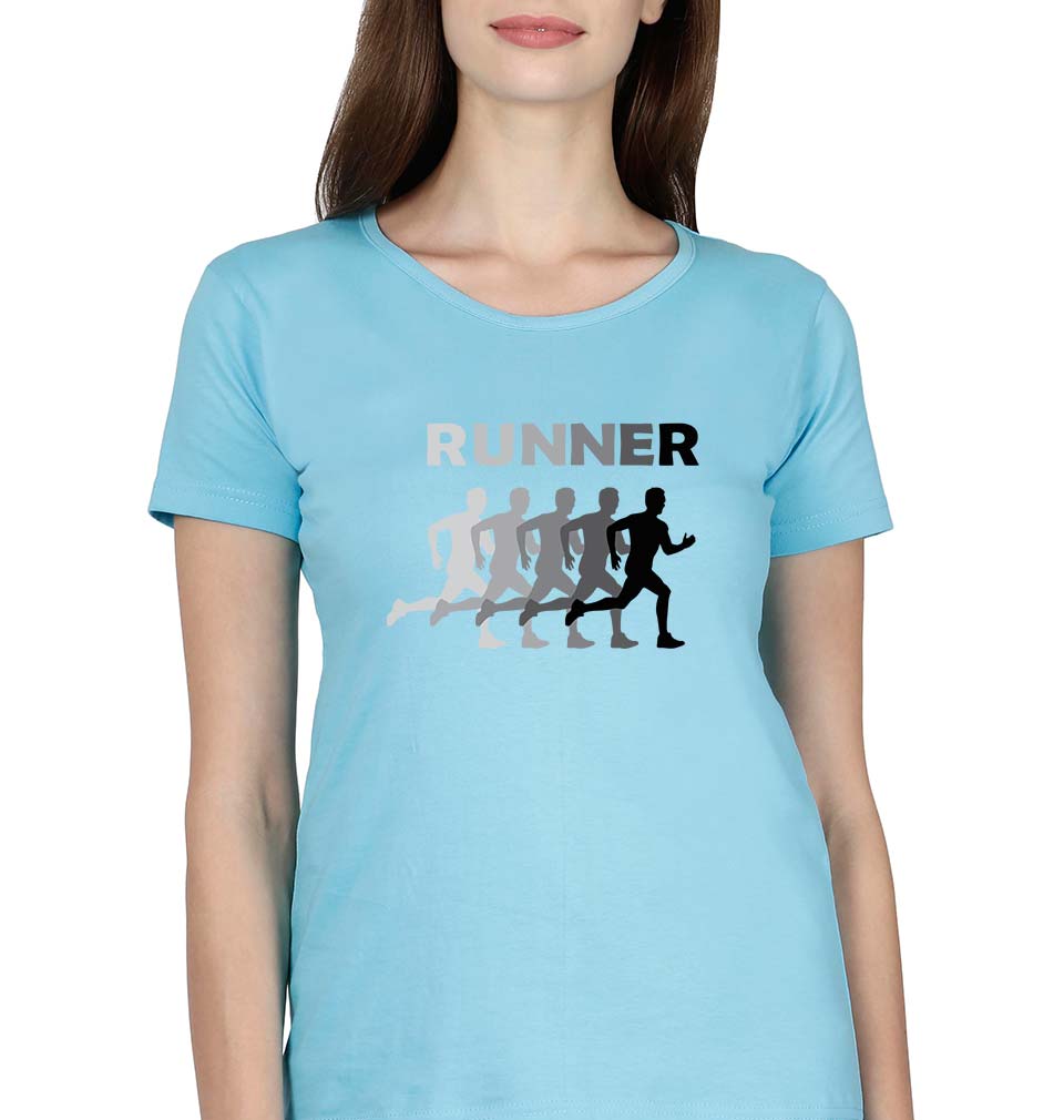 Runner Running T-Shirt for Women-SkyBlue-Ektarfa.online