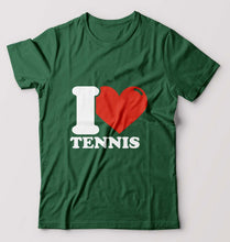 Load image into Gallery viewer, I Love Tennis T-Shirt for Men-Bottle Green-Ektarfa.online

