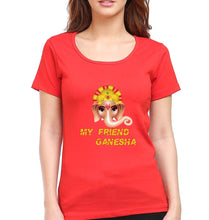 Load image into Gallery viewer, Ganpati JI(Ganesh) T-Shirt for Women-Red-Ektarfa.online
