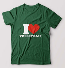 Load image into Gallery viewer, I Love Volleyball T-Shirt for Men-Bottle Green-Ektarfa.online
