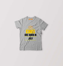 Load image into Gallery viewer, Kings Are Born In July Kids T-Shirt for Boy/Girl-Grey-Ektarfa.online
