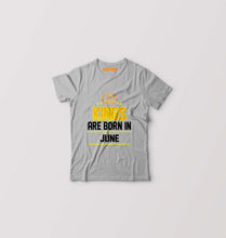 Load image into Gallery viewer, Kings Are Born In June Kids T-Shirt for Boy/Girl-Grey-Ektarfa.online
