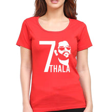 Load image into Gallery viewer, MS Dhoni 07 Thala T-Shirt for Women-Red-Ektarfa.online
