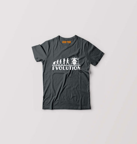 Drummer Evolution Kids T-Shirt for Boy/Girl-Steal Grey-Ektarfa.online