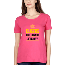 Load image into Gallery viewer, Queens Are Born In January T-Shirt for Women-Pink-Ektarfa.online

