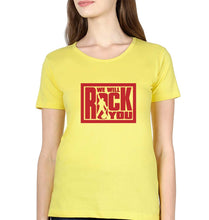 Load image into Gallery viewer, Queen Rock Band We Will Rock You T-Shirt for Women-Yellow-Ektarfa.online
