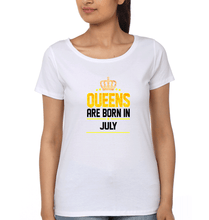 Load image into Gallery viewer, Queens Are Born In July T-Shirt for Women-White-Ektarfa.online
