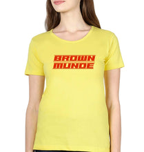 Load image into Gallery viewer, AP Dhillon Brown Munde T-Shirt for Women-Yellow-Ektarfa.online
