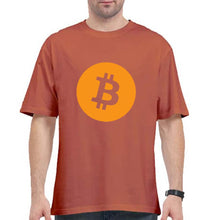 Load image into Gallery viewer, Cryptocurrency Bitcoin Oversized T-Shirt for Men-Coral-Ektarfa.online
