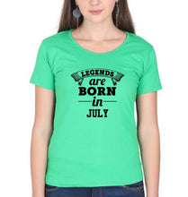 Load image into Gallery viewer, Legends are Born in July T-Shirt for Women-Flag Green-Ektarfa.online
