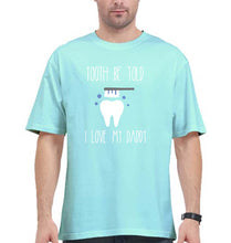 Load image into Gallery viewer, Love Daddy Oversized T-Shirt for Men-Mint-Ektarfa.online
