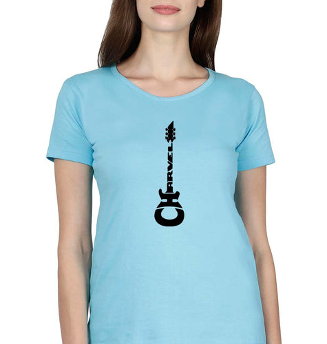 Charvel Guitar T-Shirt for Women-Light Blue-Ektarfa.online