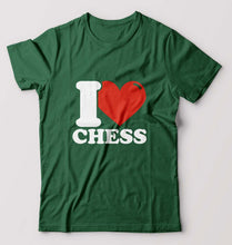 Load image into Gallery viewer, I Love Chess T-Shirt for Men-Bottle Green-Ektarfa.online
