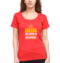 Load image into Gallery viewer, Queens Are Born In November T-Shirt for Women-Red-Ektarfa.online
