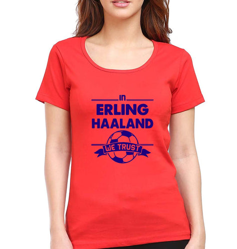 Erling Haaland T-Shirt for Women-Red-Ektarfa.online