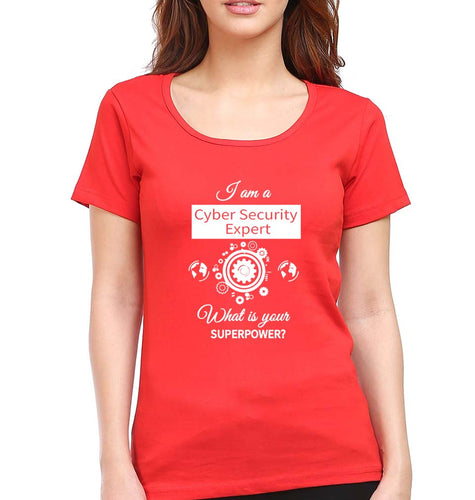 Cyber Security T-Shirt for Women-Red-Ektarfa.online