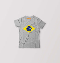 Load image into Gallery viewer, Brazil Kids T-Shirt for Boy/Girl-Grey Melange-Ektarfa.online
