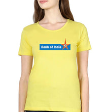 Load image into Gallery viewer, Bank of India T-Shirt for Women-Yellow-Ektarfa.online
