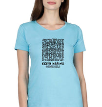 Load image into Gallery viewer, Keith Haring T-Shirt for Women-Light Blue-Ektarfa.online
