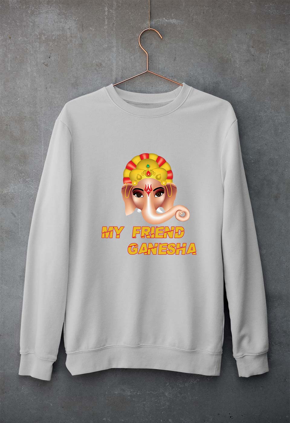 Ganpati JI(Ganesh) Unisex Sweatshirt for Men/Women-Grey Melange-Ektarfa.online