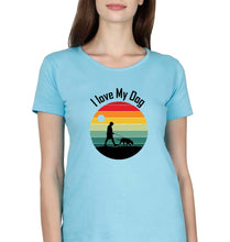 Load image into Gallery viewer, Love Dog T-Shirt for Women-Light Blue-Ektarfa.online
