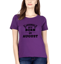Load image into Gallery viewer, Legends are Born in August T-Shirt for Women-Purple-Ektarfa.online
