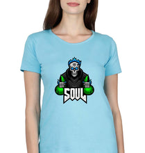 Load image into Gallery viewer, Battlegrounds Mobile India (BGMI) T-Shirt for Women-Light Blue-Ektarfa.online
