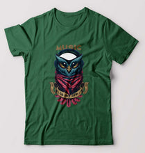 Load image into Gallery viewer, Owl Music T-Shirt for Men-Bottle Green-Ektarfa.online
