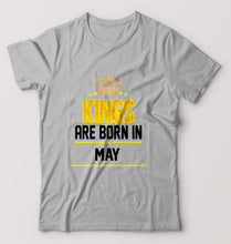 Load image into Gallery viewer, Kings Are Born In May T-Shirt for Men-Grey Melange-Ektarfa.online
