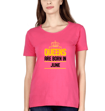 Load image into Gallery viewer, Queens Are Born In June T-Shirt for Women-Pink-Ektarfa.online
