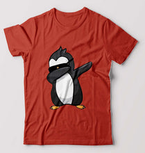 Load image into Gallery viewer, Dab Penguin T-Shirt for Men-Brick Red-Ektarfa.online
